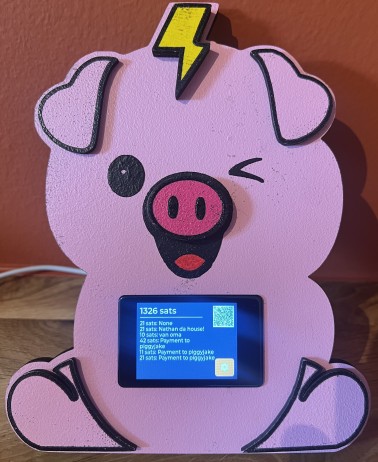 Pre-painted wooden cut out incl. ESP32-S3 Piggy v2